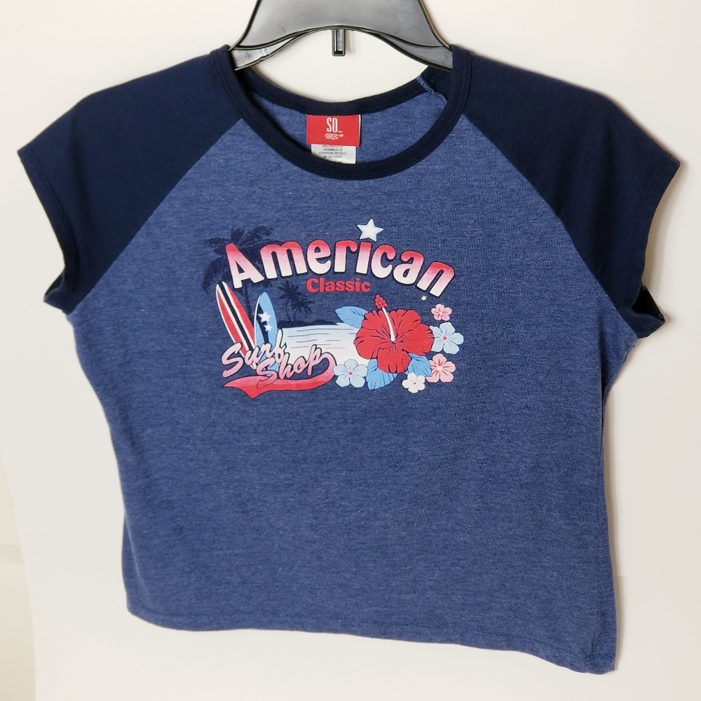 Vintage 90s American Classic Surf Shop Crop Top XL